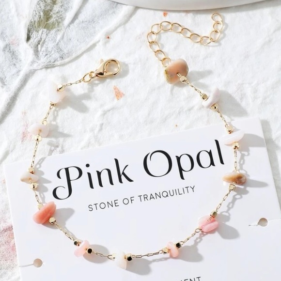 Pink Opal Gold Bracelet - Picture 2 of 4